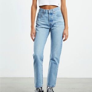 Levi's 501 Light Blue High-Rise Straight Jeans for Women